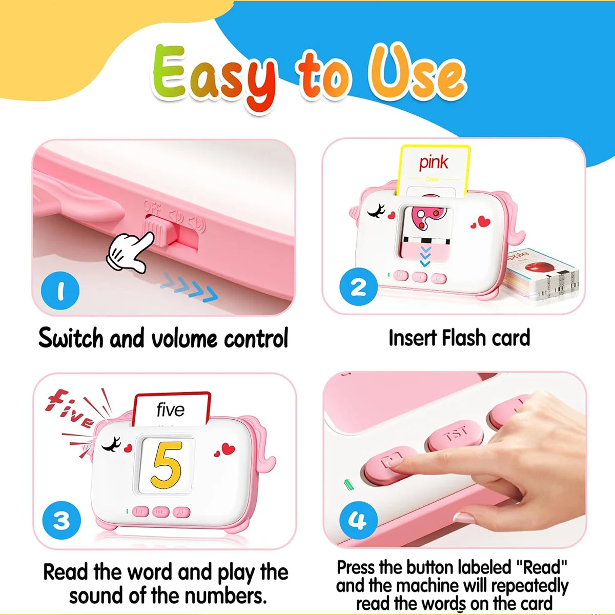 1-3 year old child Talk flash card learning toy, Autism Pocket Speech Therapy, 160 words.