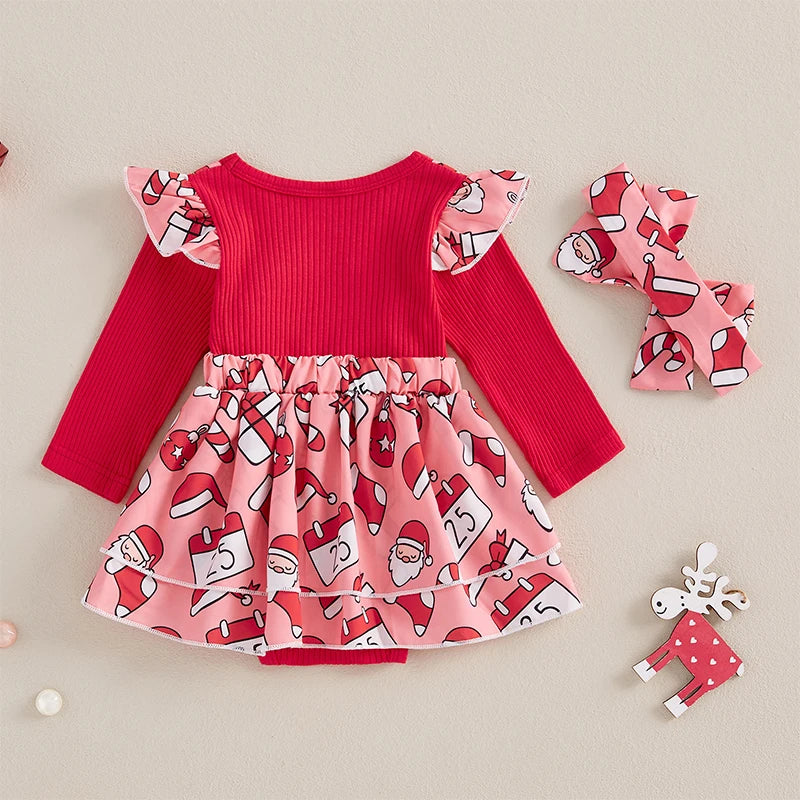 Baby girl tw piece christmas dresses.