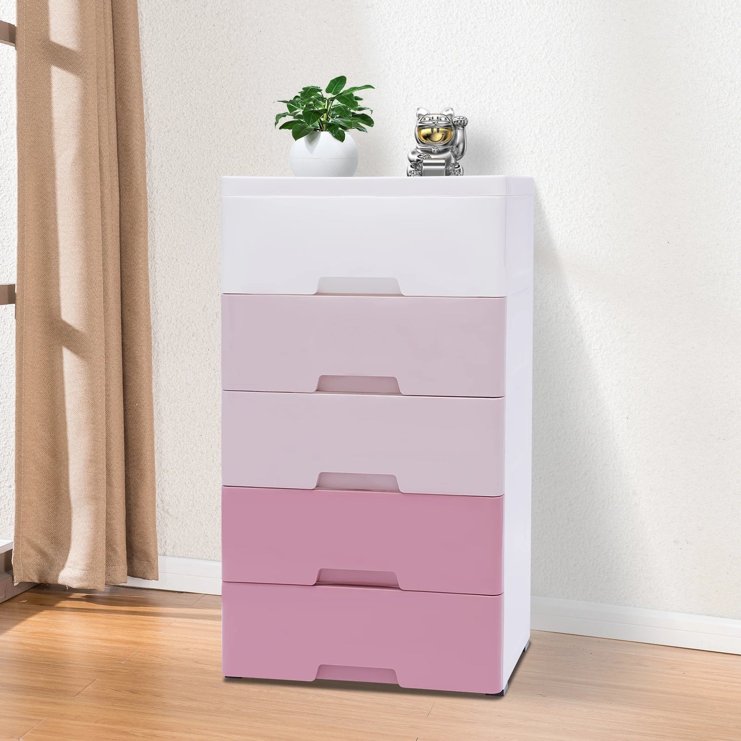 Storage Cabinet Stain-Resistant Plastic Drawers Dresser