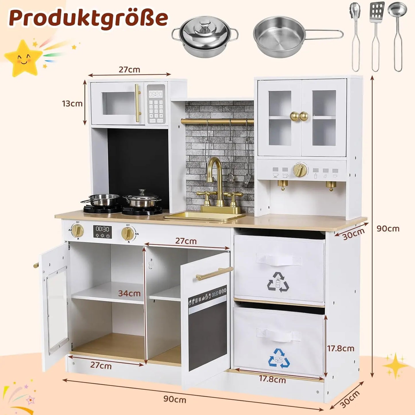 Play Kitchen for Children with realistic sounds.