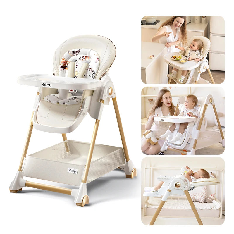 Luxury Baby High Chair with Removable Seat and Tray