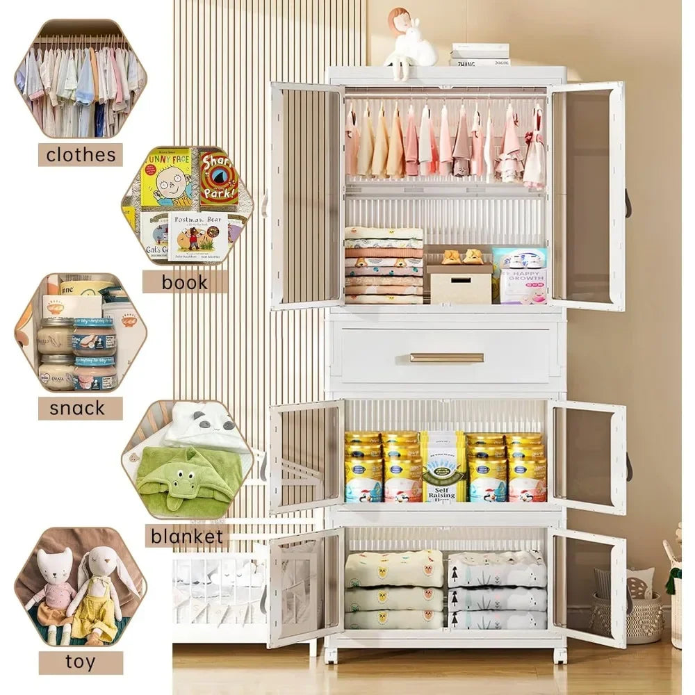 Plastic baby wardrobe cabinet .