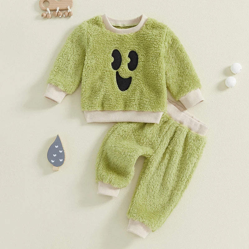 Adorable 2 Piece Set Cute Smiley face Print .