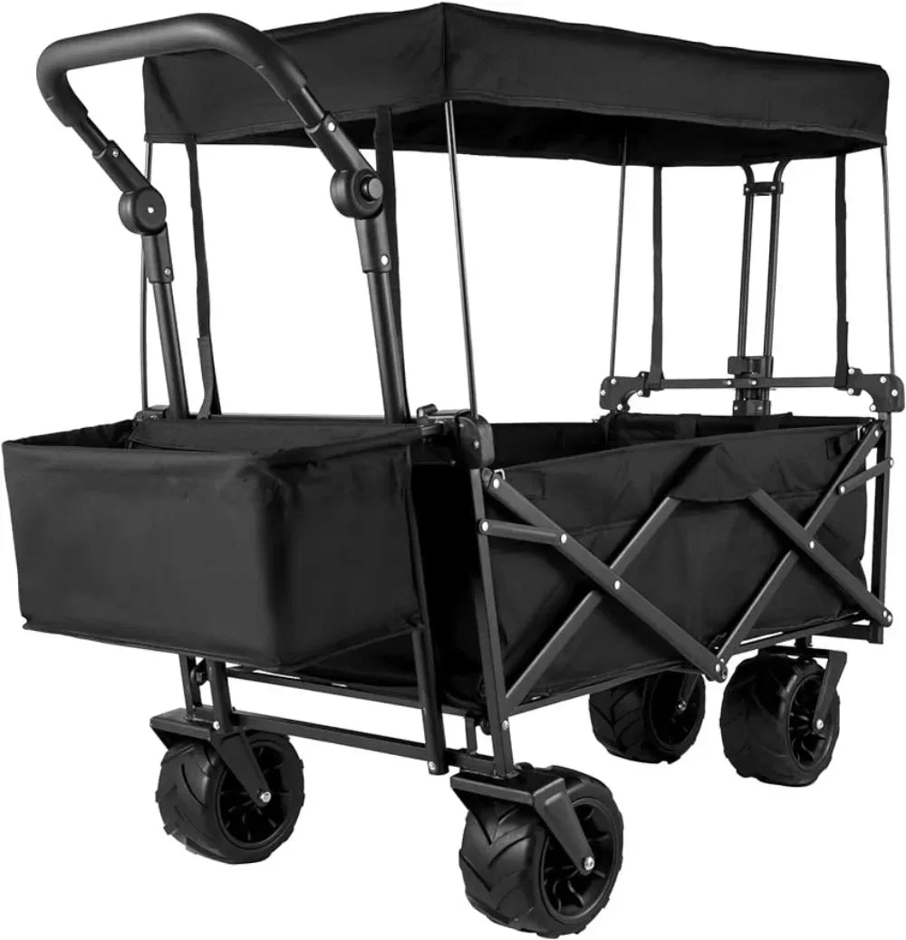 Extra Large Collapsible Garden Cart with Removable Canopy,