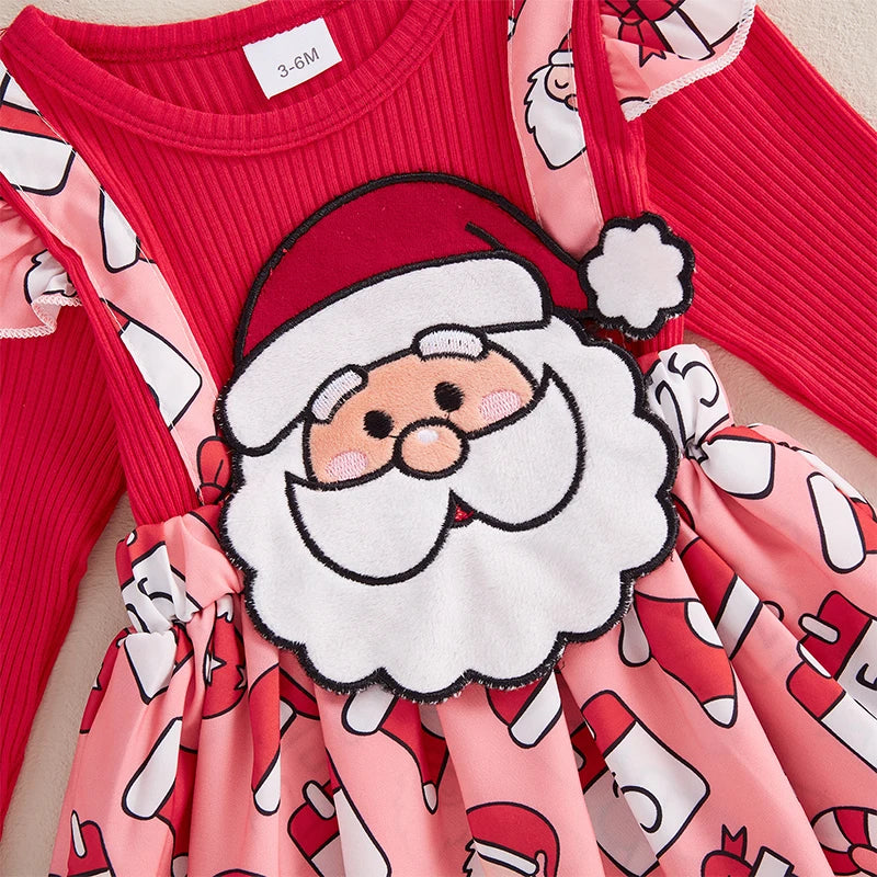 Baby girl tw piece christmas dresses.