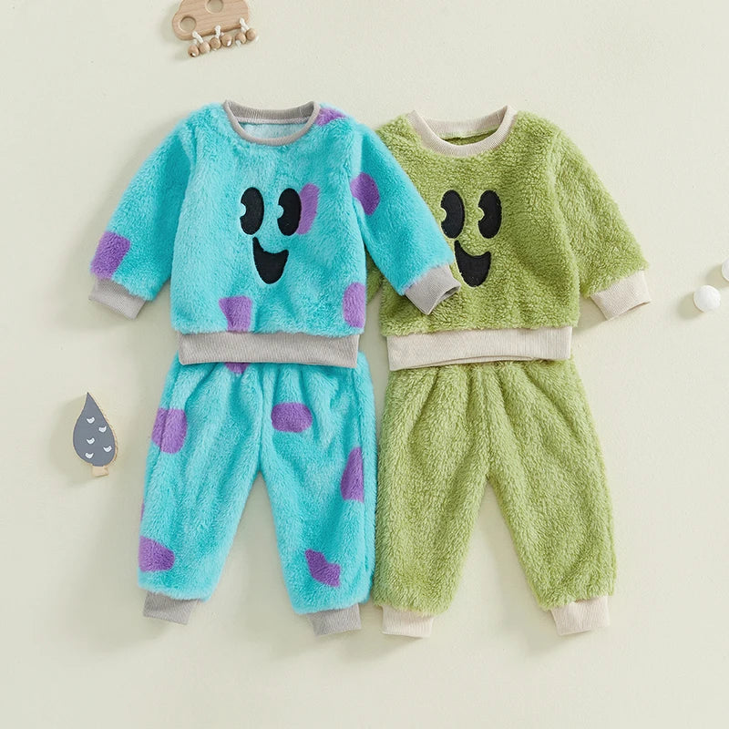 Adorable 2 Piece Set Cute Smiley face Print .