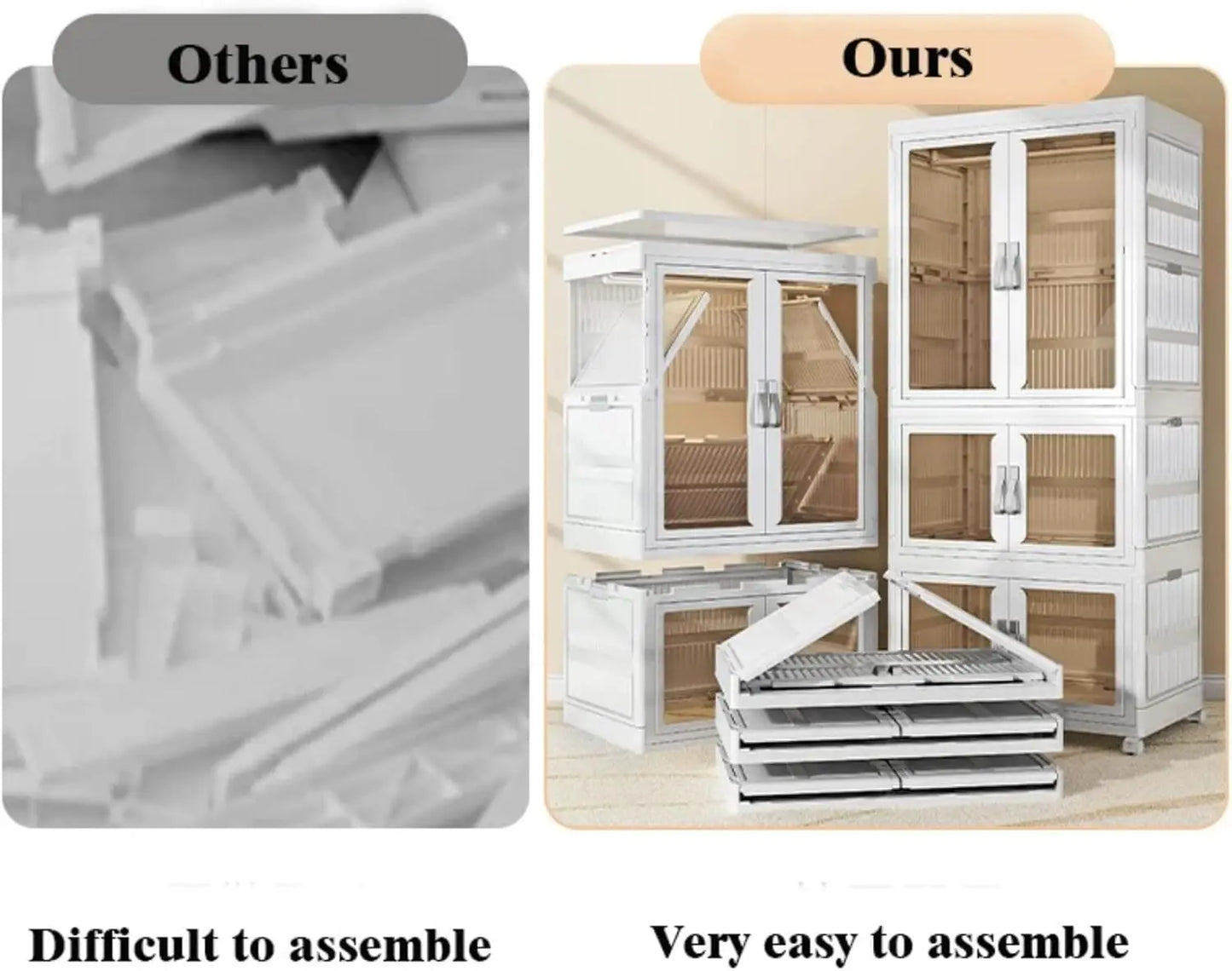 Portable Wardrobe Closet Storage Organizer For Clothes,