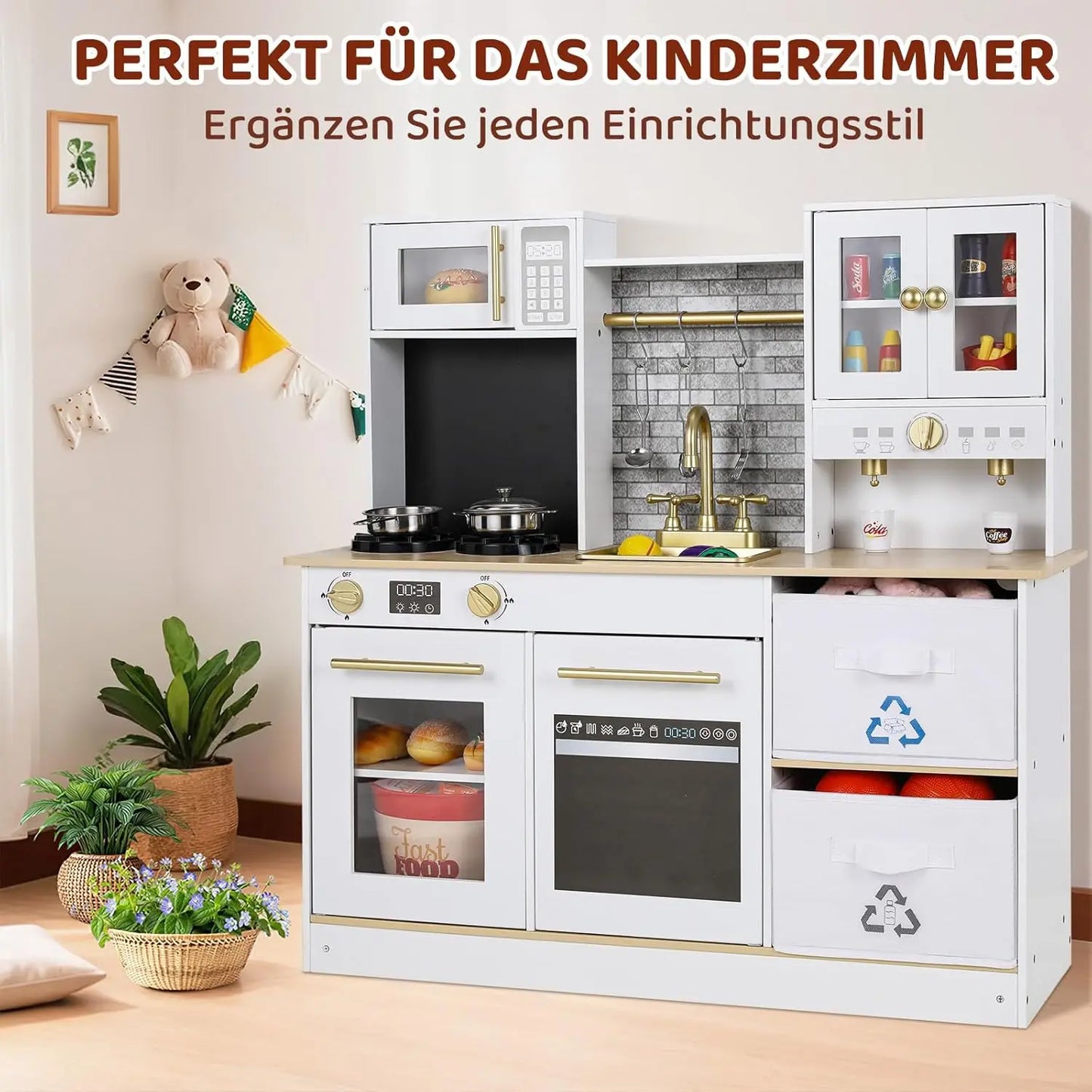 Play Kitchen for Children with realistic sounds.