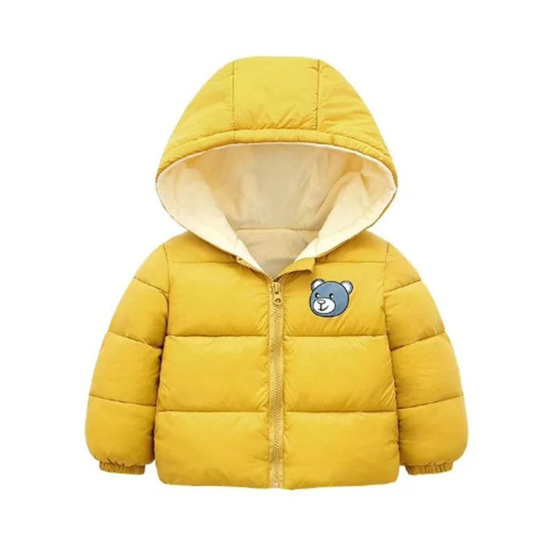 Autumn Winter Baby Girl Boy Outerwear Hooded Down Jacket.