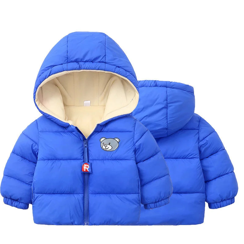 Autumn Winter Baby Girl Boy Outerwear Hooded Down Jacket.