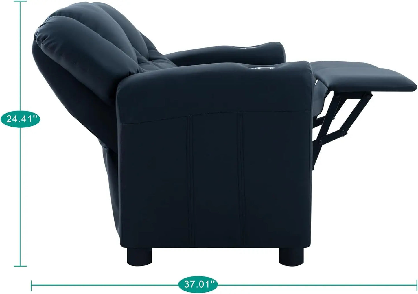 Loveseat Recliner with Cup Holders, Adjustable Footrest & Headrest, Two-Seat Recliner Sofa