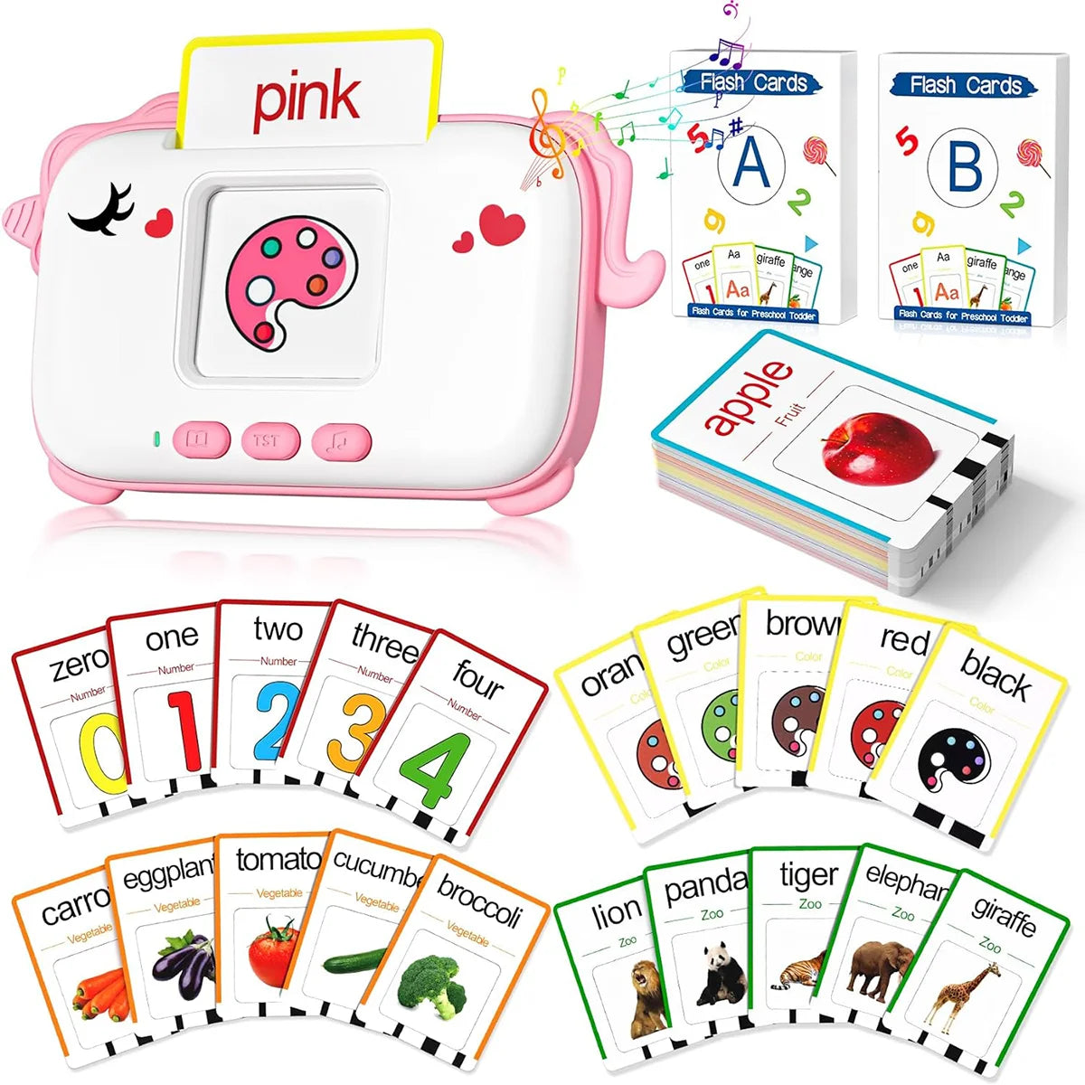 1-3 year old child Talk flash card learning toy, Autism Pocket Speech Therapy, 160 words.