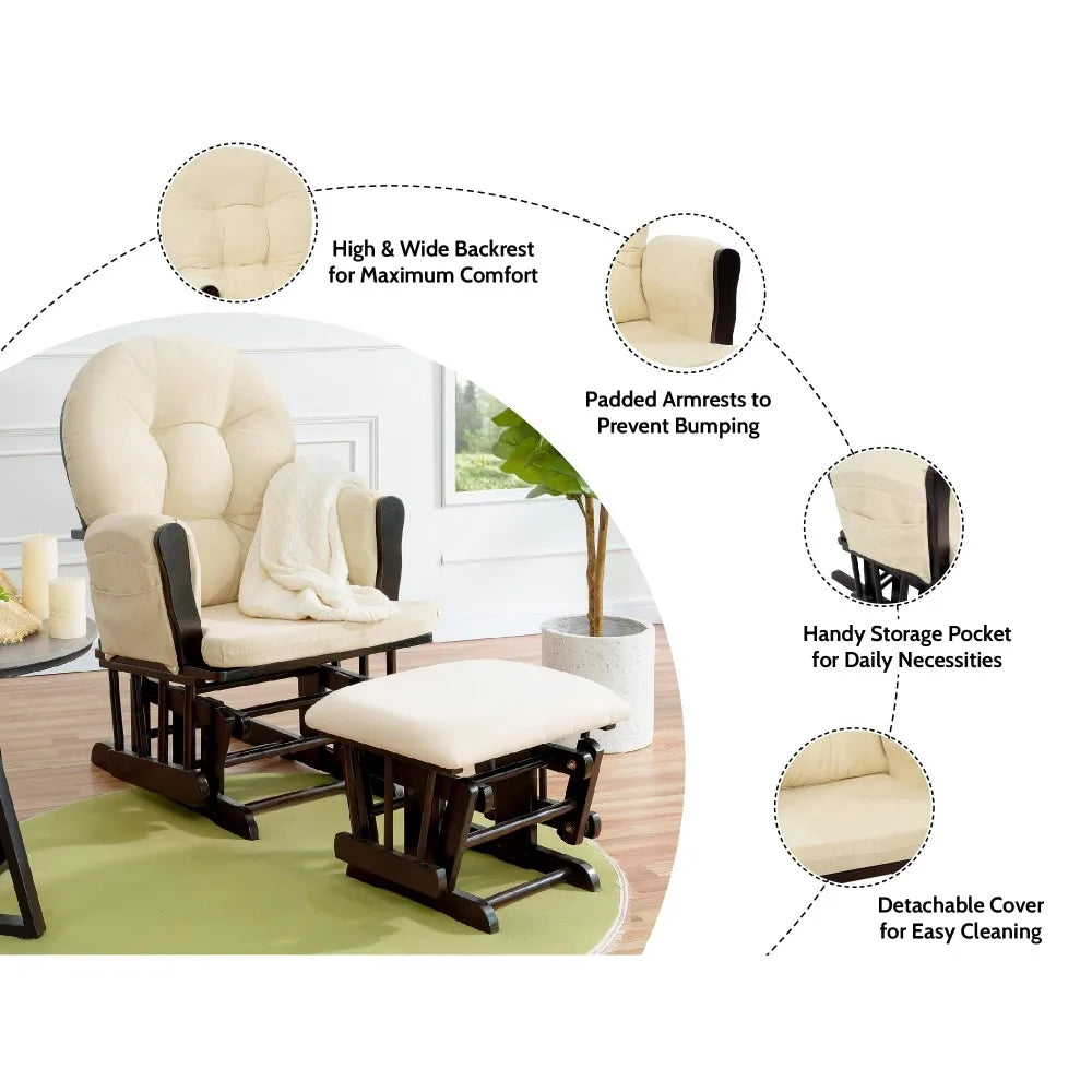 Reclining Gliders Chairs & Ottoman Set.