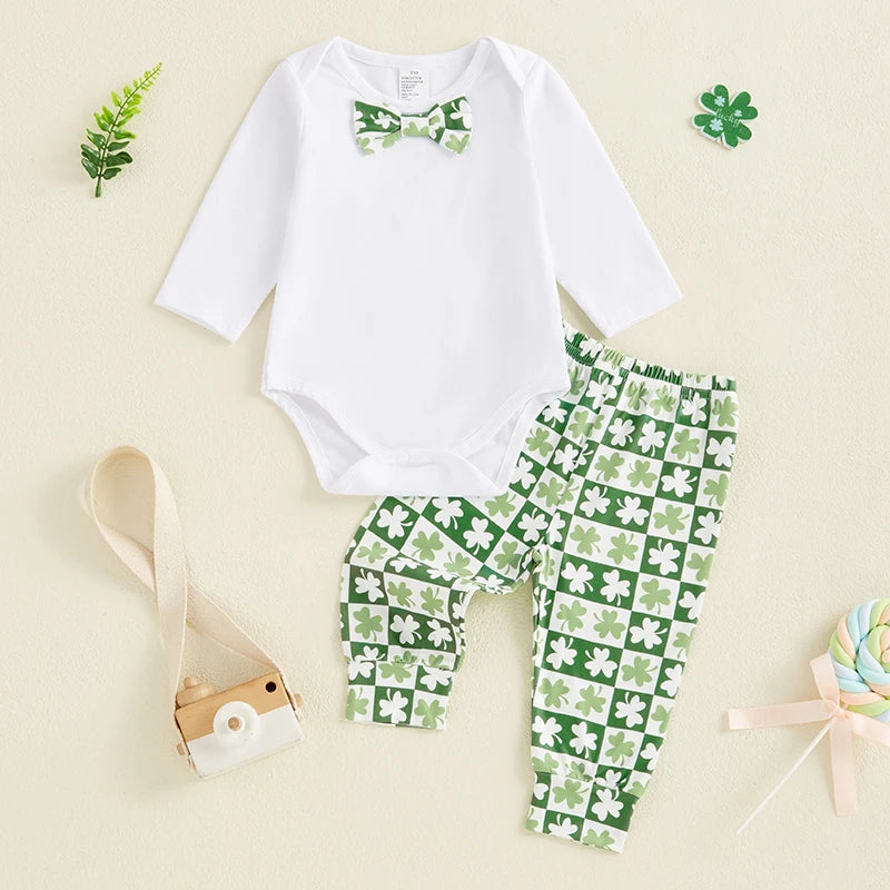 St Patrick s Day Baby Boy Outfit Set with Long Sleeve.