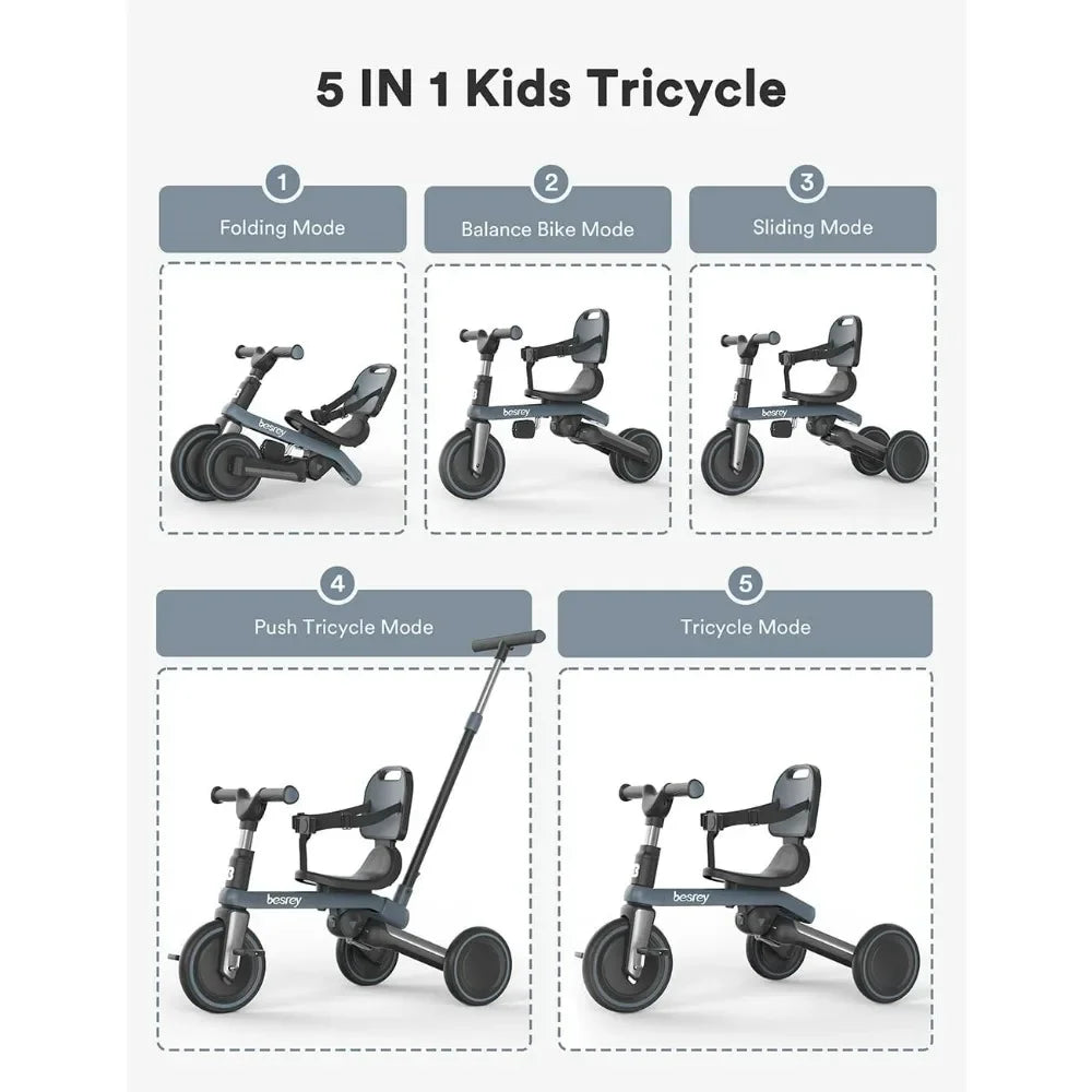 5 in 1Tricycles for 1-3 Year Old,