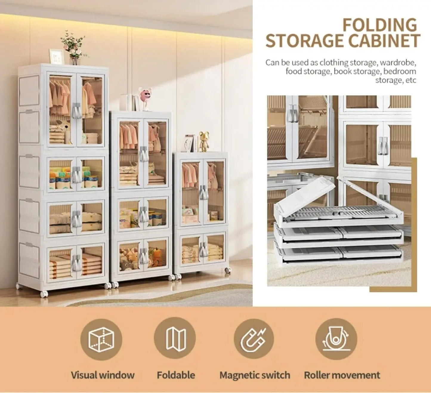 Portable Wardrobe Closet Storage Organizer For Clothes,