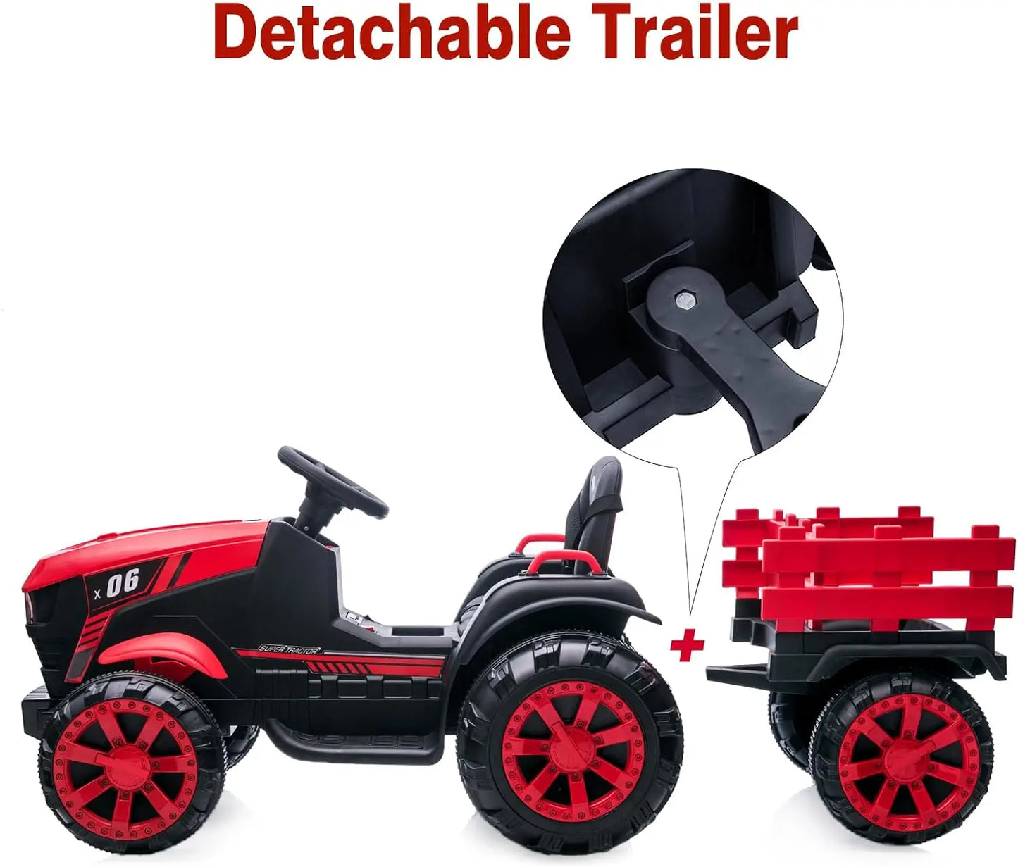 12V Kids Ride On Tractor with Trailer.