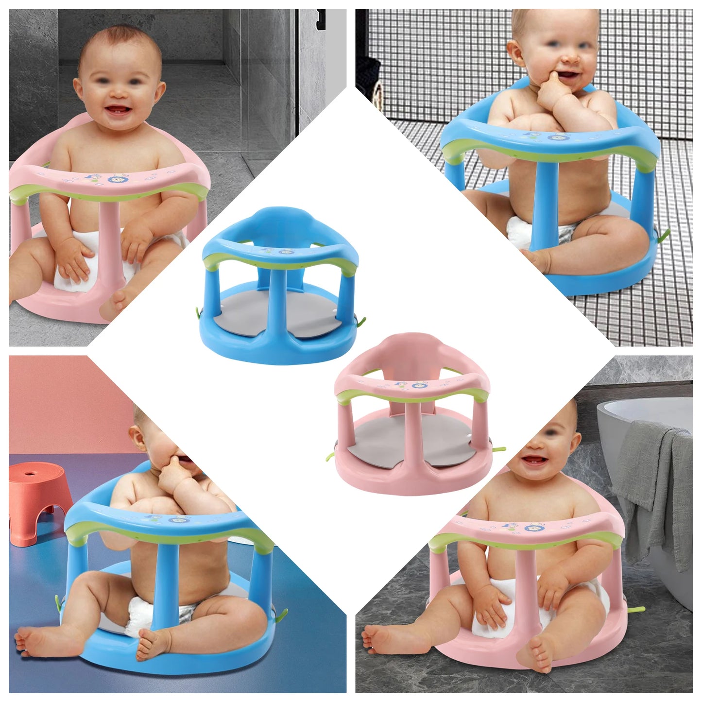 Blue/Pink Anti Slip Baby Bathtub Seat